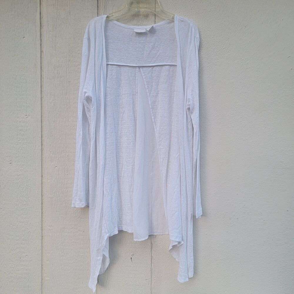 Rachel Ashwell 100% linen white open front cardigan  sz M See Discription